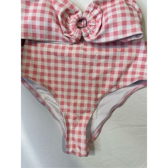 The Frolic x Lyds Butler Pollenca, ASOS, high waist bikini bottoms in pink gingh - Picture 3 of 11